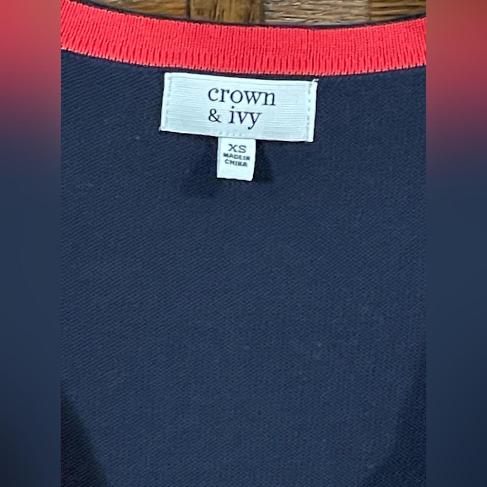 Crown & Ivy Button Cardigan Colorblock Sweater XS - Picture 2 of 6